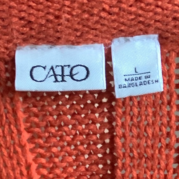 💛 CATO burnt orange knit 3 button cardigan - Picture 12 of 13